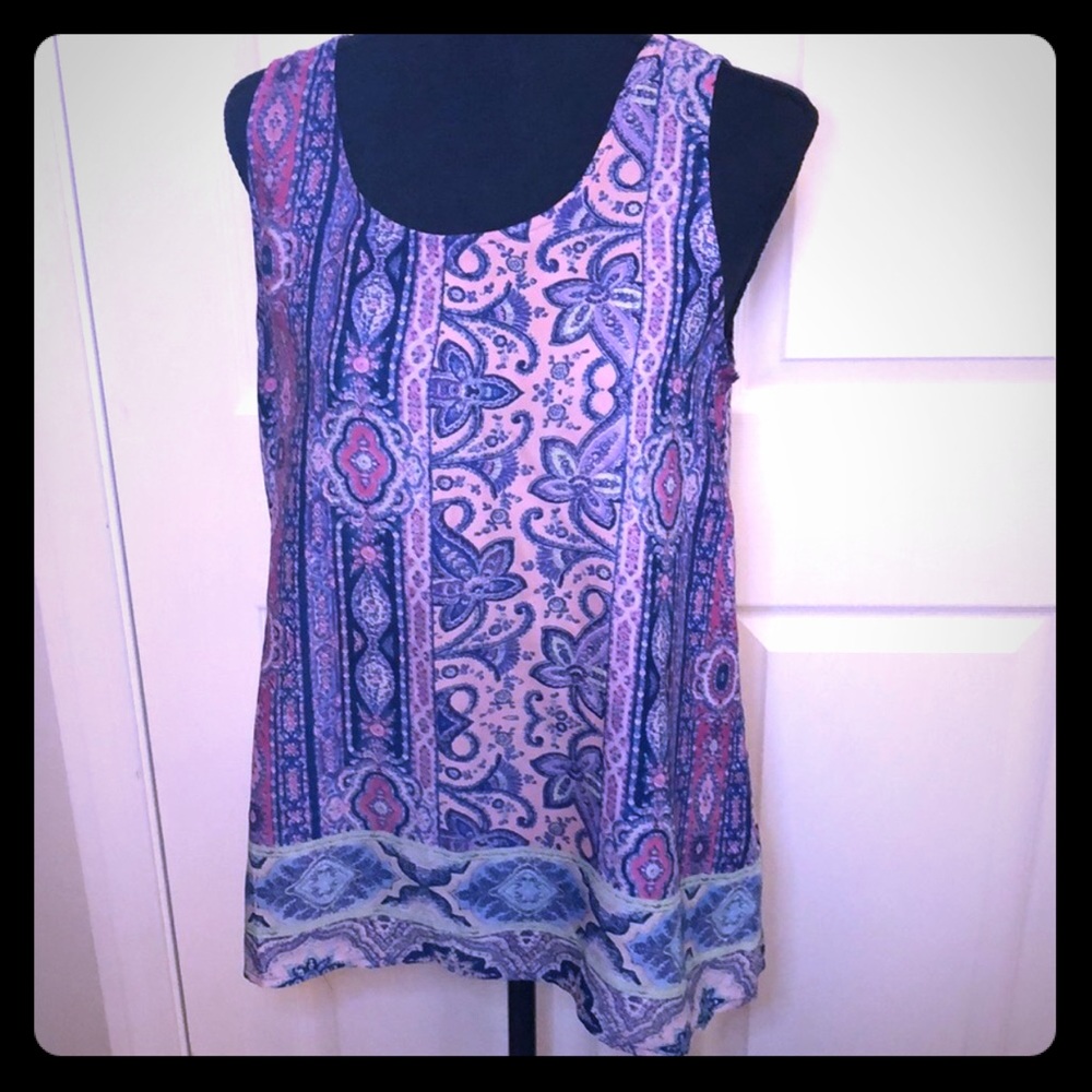 Boho Print Sleeveless Top NWOT